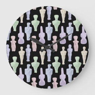 Reloj Redondo Grande Figurillas Cicládicas