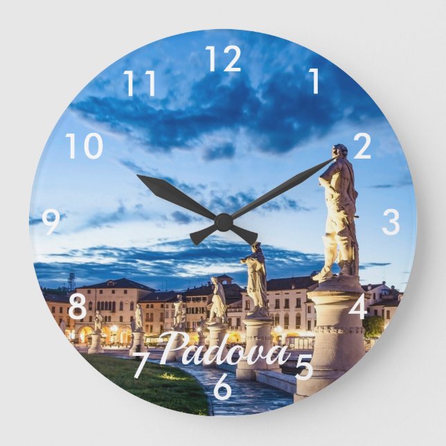 Reloj Redondo Grande Fila de estatuas iluminadas en Padova (Anverso)