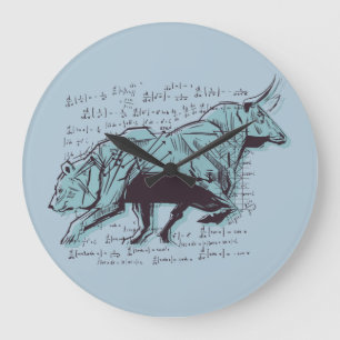 Reloj Redondo Grande Finanzas de Análisis de Mercados