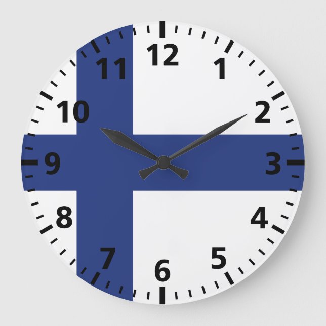 Reloj Redondo Grande Finland Flag (Anverso)