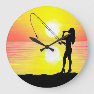 Reloj Redondo Grande Fisherman Dream Girl Fishing