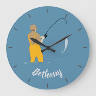 Reloj Redondo Grande Fishing
