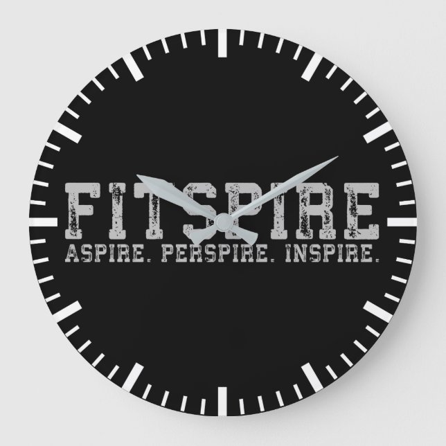 Reloj Redondo Grande Fitspire - Aspire, Perspire, Inspire - Workout (Anverso)
