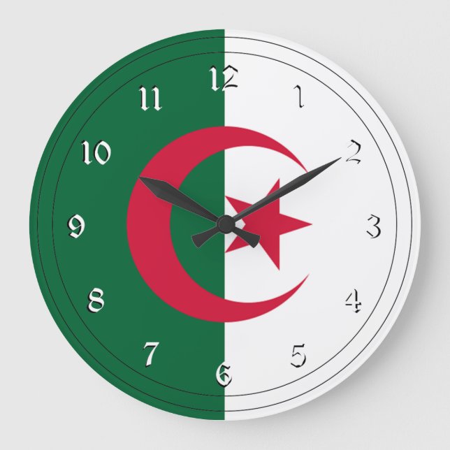 Reloj Redondo Grande Flag of Algeria (Anverso)