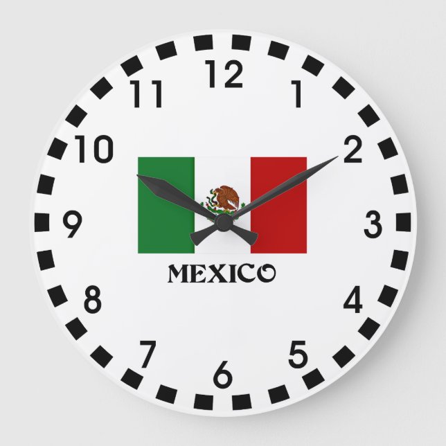 Reloj Redondo Grande Flag of Mexico (Anverso)