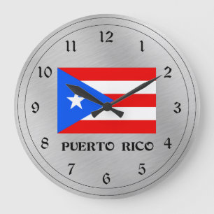 Reloj Redondo Grande Flag of Puerto Rico