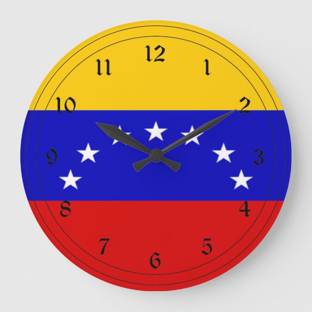 Reloj Redondo Grande Flag of Venezuela (Anverso)