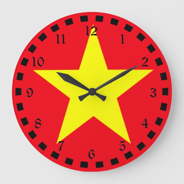 Reloj Redondo Grande Flag of Vietnam (Anverso)