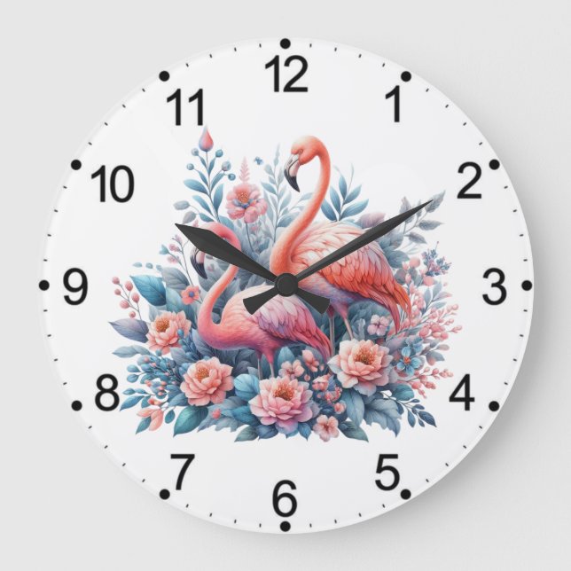 Reloj Redondo Grande Flamenco Rosa Sublimación (Anverso)