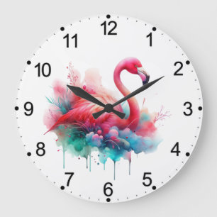 Reloj Redondo Grande Flamenco Rosa Sublimación