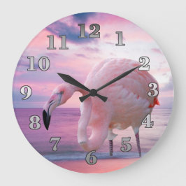 Reloj Redondo Grande Flamenco y cielo rosado