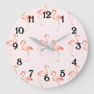 Reloj Redondo Grande Flamencos rosados