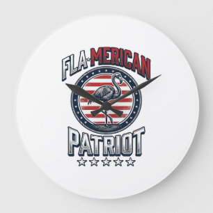 Reloj Redondo Grande Flamericano Patriota Flamenco Vintage Vector