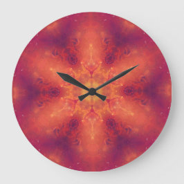 Reloj Redondo Grande Flaming Fiery Red Phoenix Snowflake No Numbers