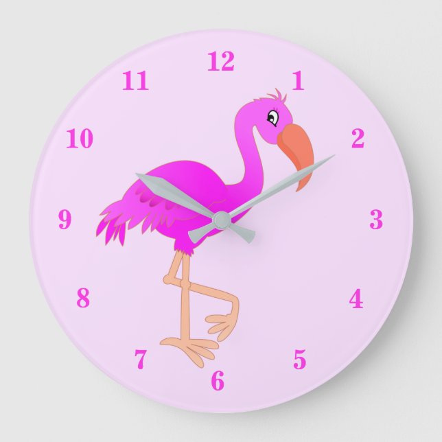 Reloj Redondo Grande Flamingo de Cuta - Feliz - (Anverso)
