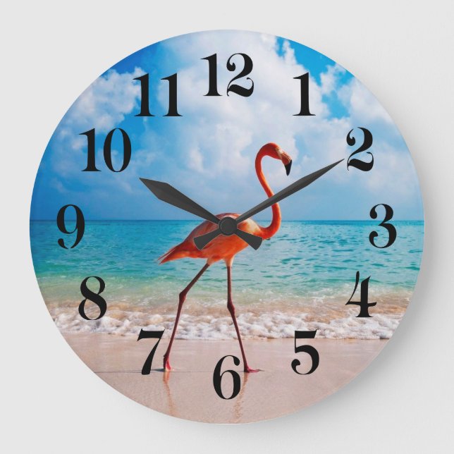 Reloj Redondo Grande Flamingo Wall Clock (Anverso)