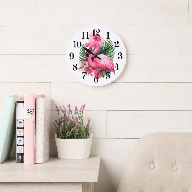 Reloj Redondo Grande Flamingo Wall Clock (Sala de lectura)