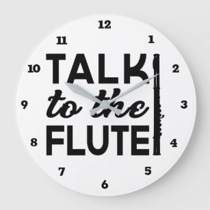 Reloj Redondo Grande Flauta - Habla Con La Música Flute