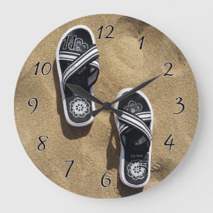 Reloj Redondo Grande Flips-flopes con playas