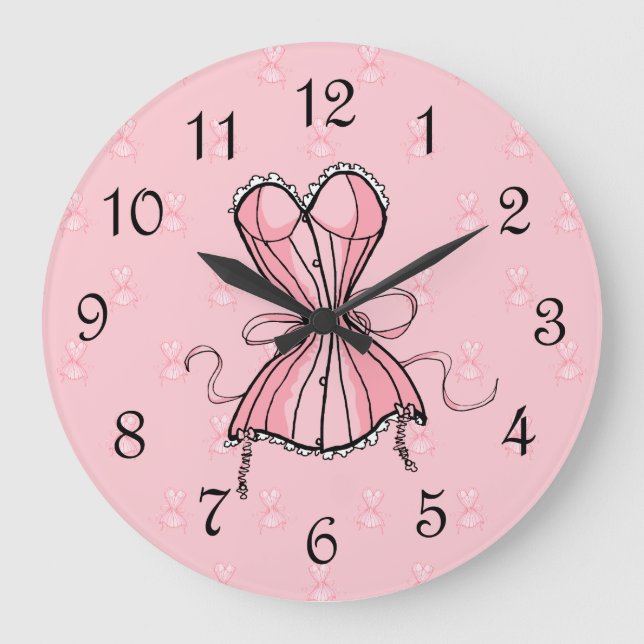 Reloj Redondo Grande Flirty Pink Corset (Anverso)