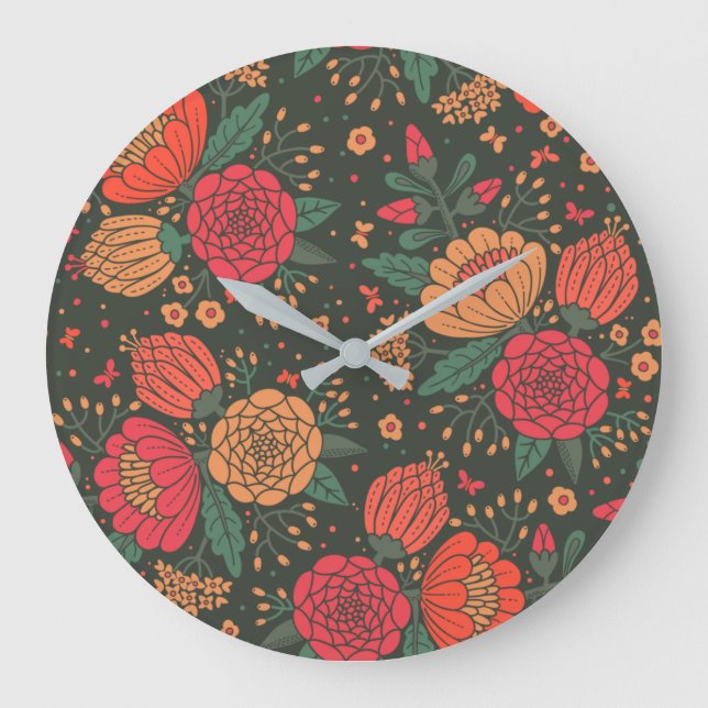 Reloj Redondo Grande flor (Anverso)