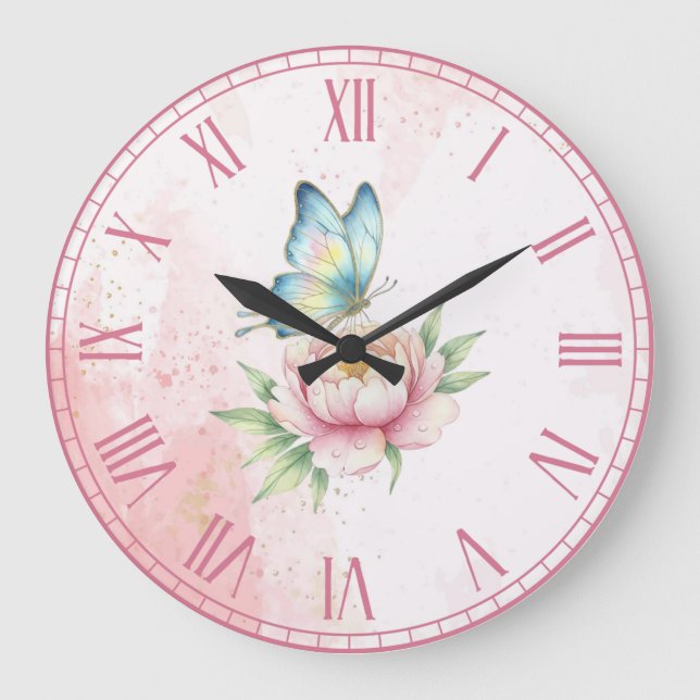 Reloj Redondo Grande Flor (Anverso)