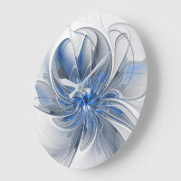 Flor abstracta azul gris arte fractal de agua