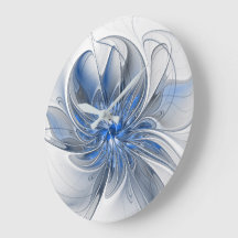 Flor abstracta azul gris arte fractal de agua