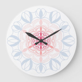 Reloj Redondo Grande Flor Abstracta de Colores Bailarines