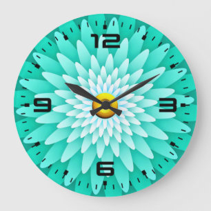 Reloj Redondo Grande Flor azul Mandala-68566