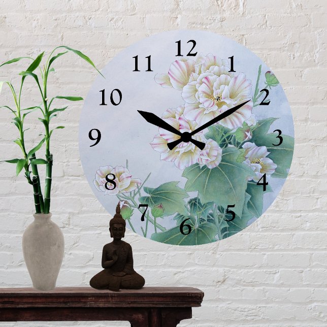 Reloj Redondo Grande Flor china con mariposa (Subido por el creador)