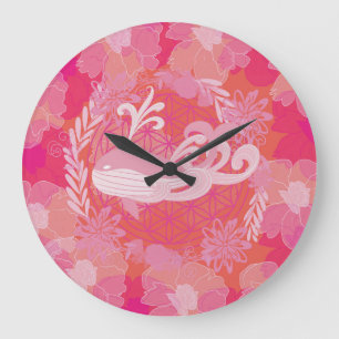 Reloj Redondo Grande Flor de ballena de la vida
