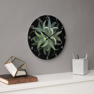 Reloj Redondo Grande Flor de helecho fractal