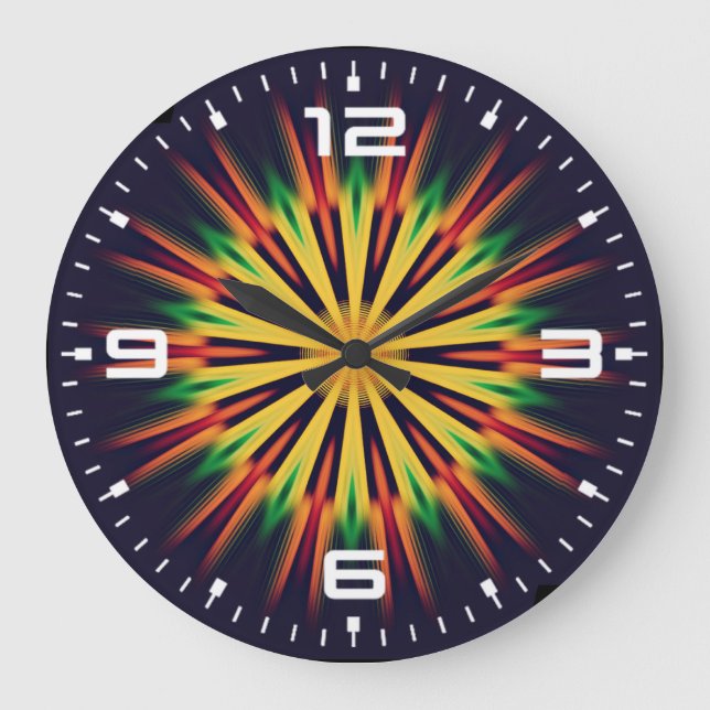 Reloj Redondo Grande Flor de Kaleidoscope Mandala-21855 (Anverso)