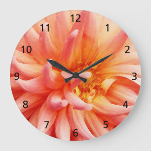 Reloj Redondo Grande Flor de la dalia del deslumbramiento