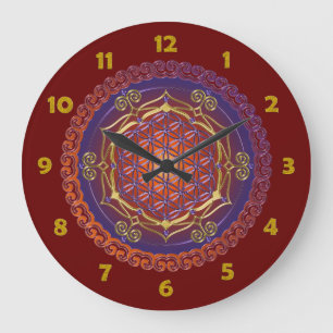 Reloj Redondo Grande FLOR DE LA VIDA/DES Lebens de Blume - adorne I