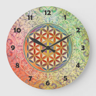 Reloj Redondo Grande Flor de la vida - ornamento I