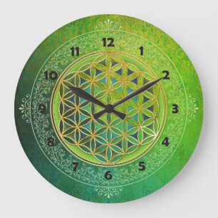 Reloj Redondo Grande Flor de la vida - ornamento II