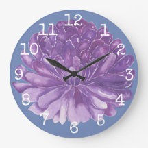 Reloj redondo grande "Flor de lavanda"