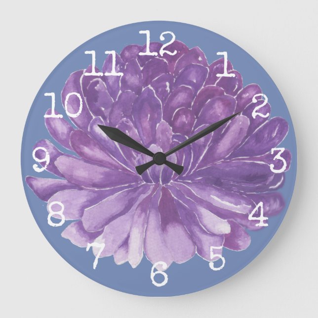 Reloj redondo grande "Flor de lavanda" (Anverso)