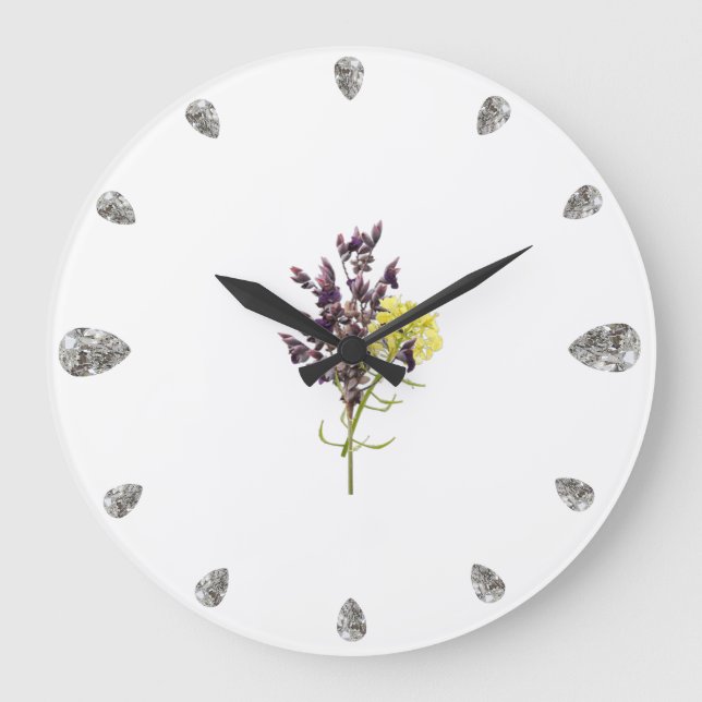 Reloj Redondo Grande Flor de lavanda (Anverso)