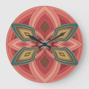 Reloj Redondo Grande Flor de Mandala de Mariposa