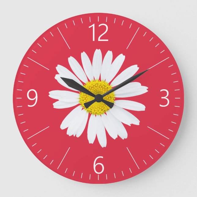 Reloj Redondo Grande Flor de margarita (Anverso)