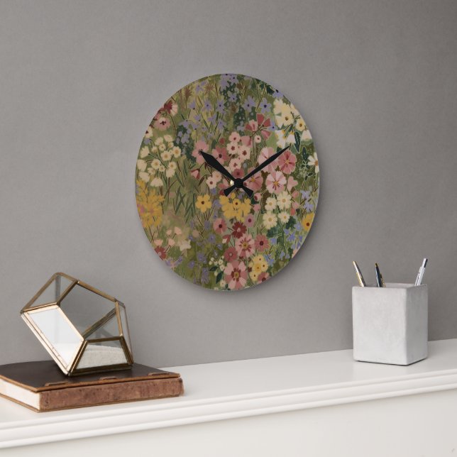 Reloj Redondo Grande Flor de primavera eterna (Oficina)