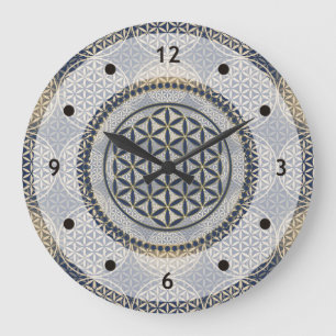 Reloj Redondo Grande Flor de vida / Blume des Lebens - Botón IX