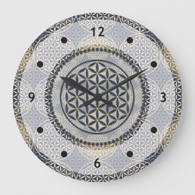 Reloj Redondo Grande Flor de vida / Blume des Lebens - Botón IX (Anverso)