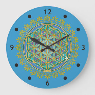 Reloj Redondo Grande Flor de vida / Blume des Lebens - Botón V