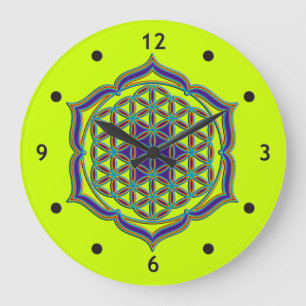 Reloj Redondo Grande Flor de vida / Blume des Lebens - Lotus Contour