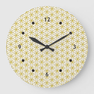Reloj Redondo Grande Flor de vida / Blume des Lebens - patrón oro