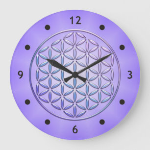 Reloj Redondo Grande Flor de vida / Blume des Lebens - sello violeta